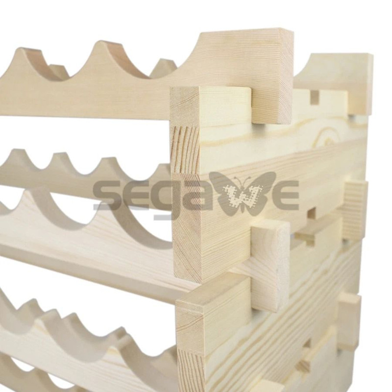 72 Bottles Wine Rack Holder 6Tier Stackable Solid Wood Storage Display Shelves For Wine Lovers 4