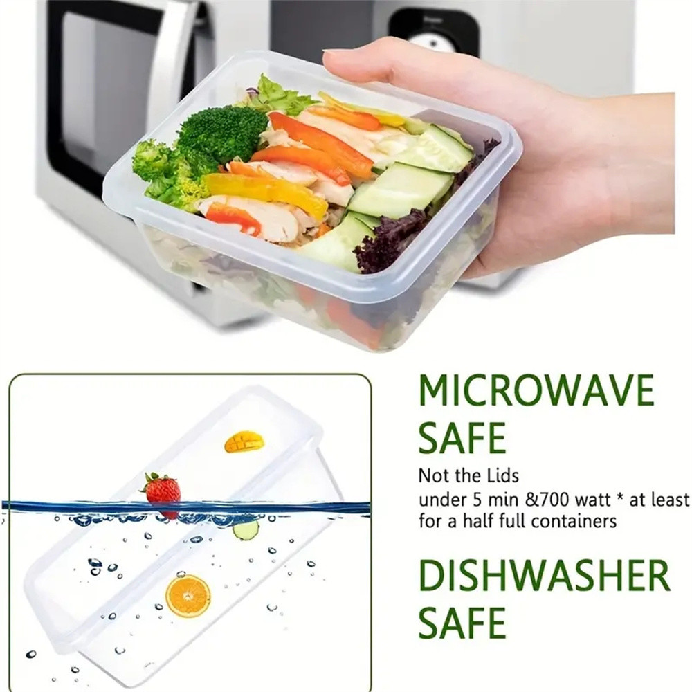 24pcs Kitchen Storage Container Set, Reusable Dishwasher Safe Plastic Bins Flip Lid Food Containers for Fruits Vegetable