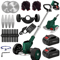 Cordless Lawn Trimmer Weed Wacker Lawn Mower Grass Edger 2 LiIon Batteries Powered With 3 Blade Typ 13