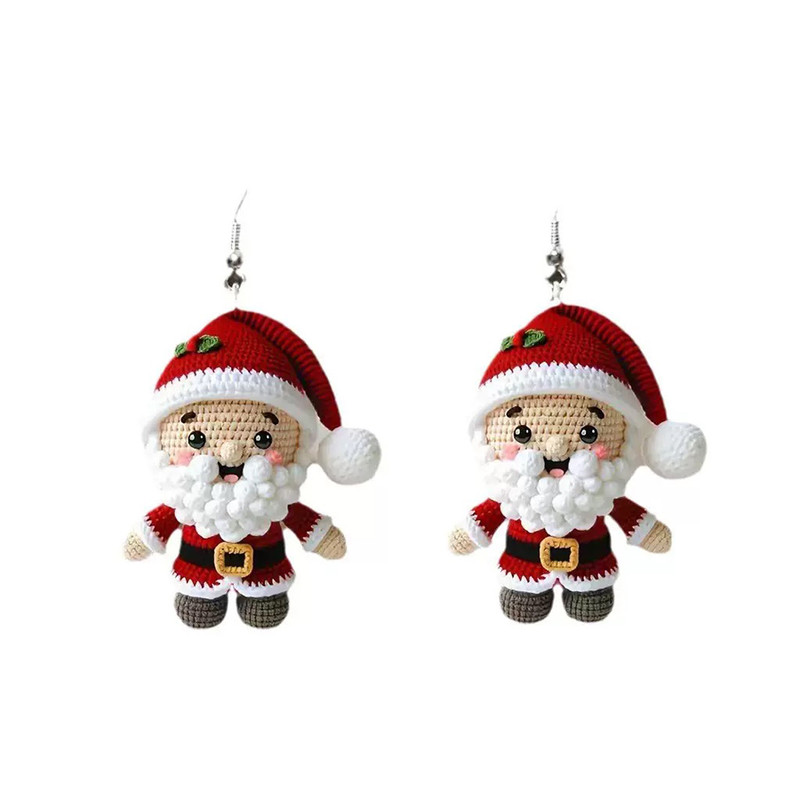 Christmas Santa Claus Earrings Acrylic For Girlfriend Women Holiday Jewelry Double Sided Ear Pendan 5