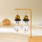 Handmade Cartoon Christmas Snowman Earrings, Wooden Santa Drop Earring, Creative Holiday Dangle Jewelry Gift For Women