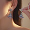 Pearl Snowflake Earrings Christmas Rhinestone Imitation Star Tree Bell Drop Dangle Jewelry Holiday 6