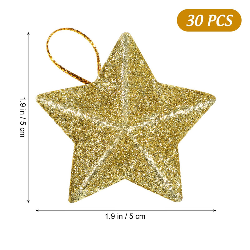 Gold Glitter Star Mini Christmas Tree Hanging Pendant Star Ornament Decoration Tree Pendant For Ch 1