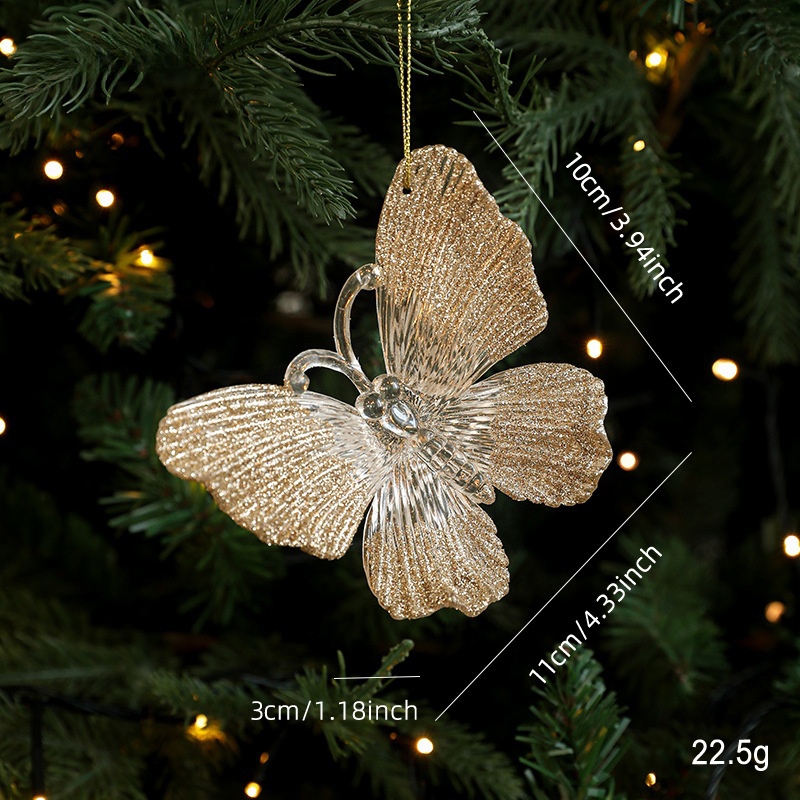 Christmas Butterfly Ball Ornament, Party Wall Hanging Pendant, New Year Decor Accessories, Festive Holiday Decoration