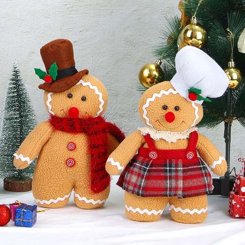 Gingerbread Man Doll Christmas, Plush Leg Dolls Xmas Tree Ornaments, New Year Kids Gift, Decorations for Home Party