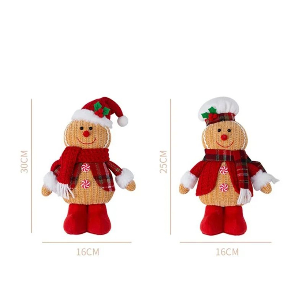 Christmas Gingerbread Doll Cute Gingerbread Man Design Toy Stuffed Pillow Decoration Festive Holida 5