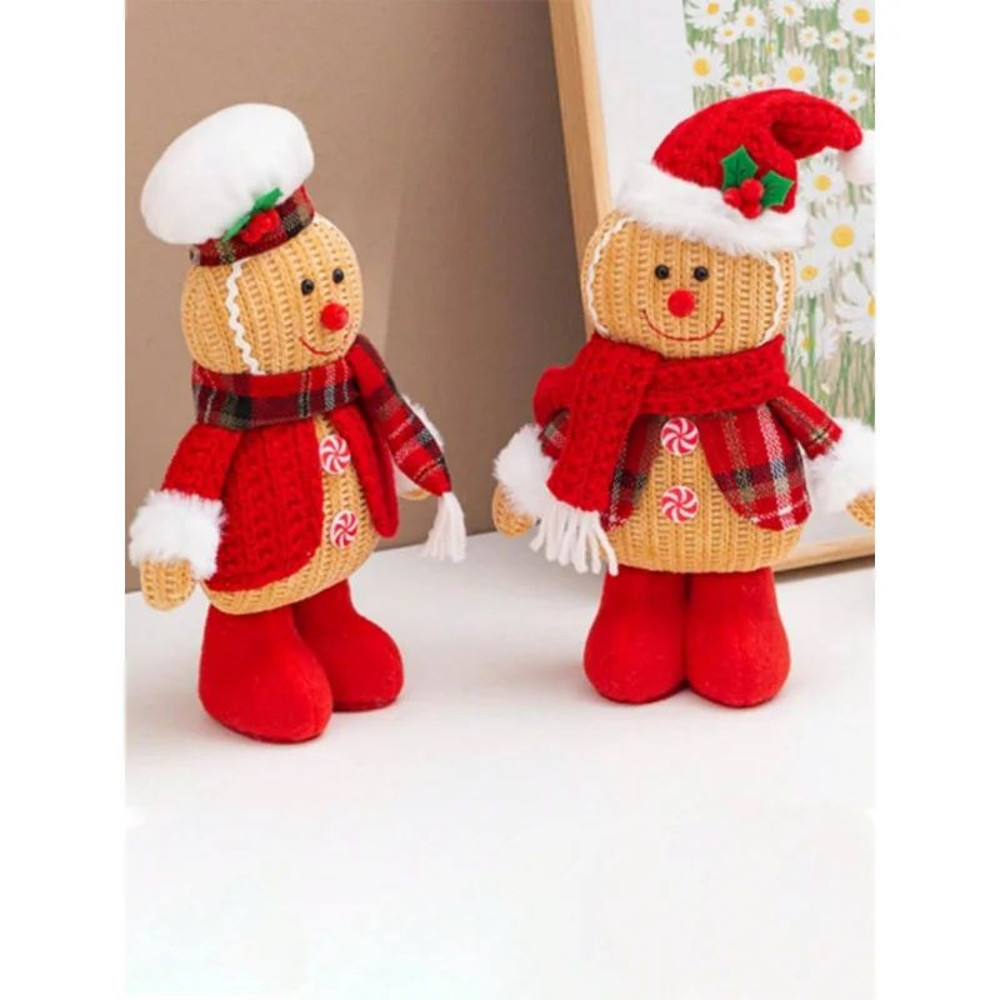 Christmas Gingerbread Doll Cute Gingerbread Man Design Toy Stuffed Pillow Decoration Festive Holida 3