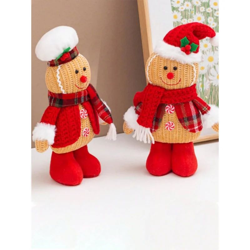 Christmas Gingerbread Doll Cute Gingerbread Man Design Toy Stuffed Pillow Decoration Festive Holida 3