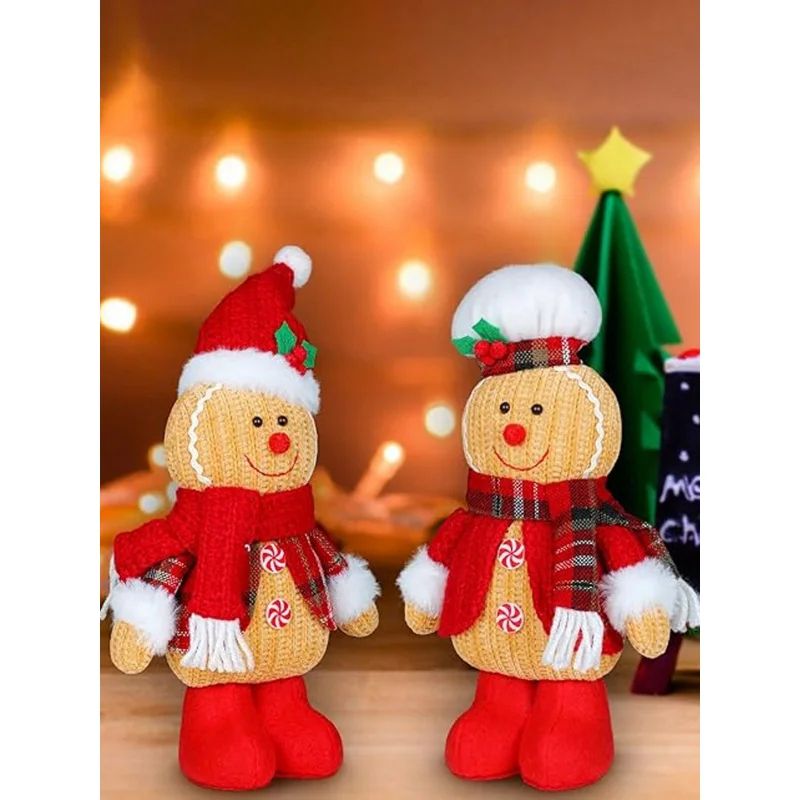Christmas Gingerbread Doll Cute Gingerbread Man Design Toy Stuffed Pillow Decoration Festive Holida 4