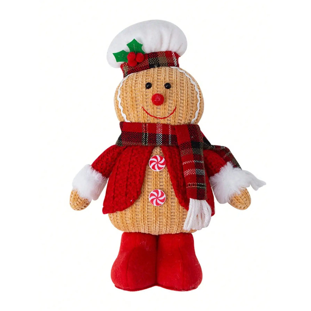 Christmas Gingerbread Doll Cute Gingerbread Man Design Toy Stuffed Pillow Decoration Festive Holida 7