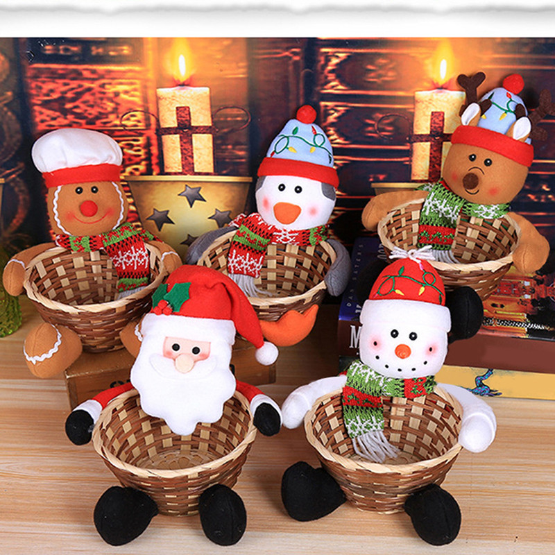 Merry Christmas Decorative Candy Childrens Candy Storage Basket Desktop Pendant Christmas Decorativ 1