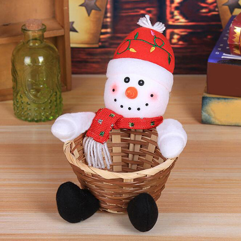 Merry Christmas Decorative Candy Childrens Candy Storage Basket Desktop Pendant Christmas Decorativ 6