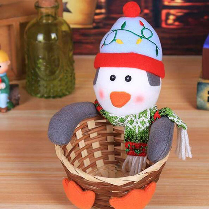 Merry Christmas Decorative Candy Childrens Candy Storage Basket Desktop Pendant Christmas Decorativ 7