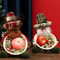 Christmas Candy Basket Snowman Woven Stand Holiday Desktop Decor Cute Design Doll Decoration Bowl G 2