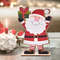 Festive Wooden Santa Claus, Christmas Decor, Hand Painted, Adorable Ornament with Gift