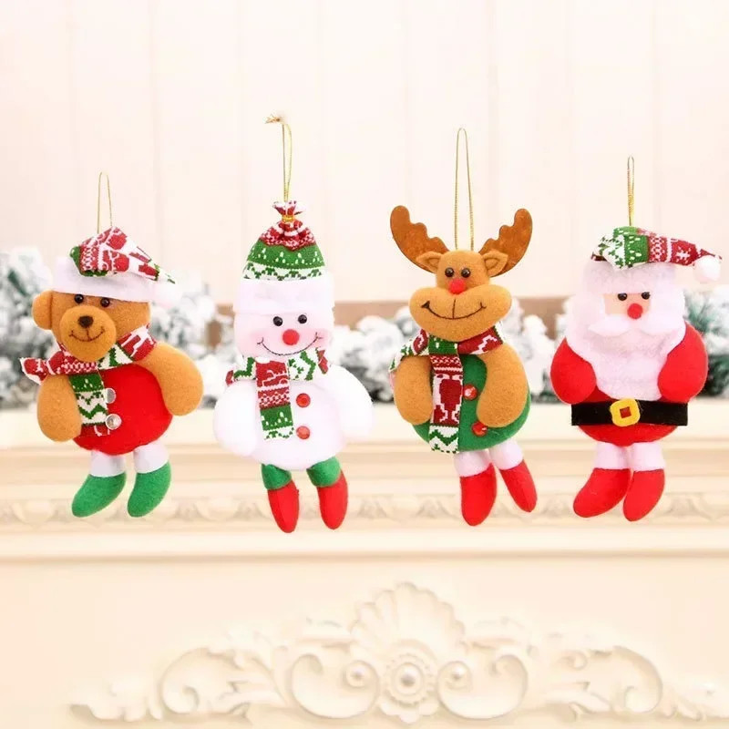 Christmas Tree Decorations, Plush Hanging Ornaments, Snowman Reindeer Bear, Kids Room Window Pendants, Holiday Party