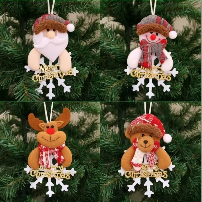 Christmas Tree Decorations, Plush Hanging Ornaments, Snowman Reindeer Bear, Kids Room Window Pendants, Holiday Party