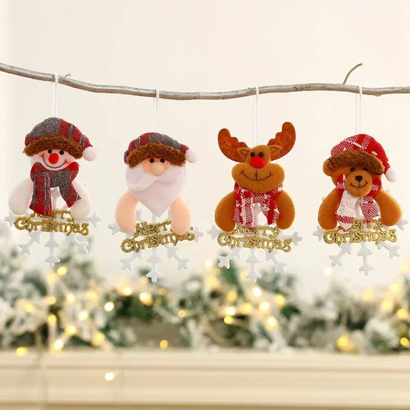 Christmas Tree Decorations, Plush Hanging Ornaments, Snowman Reindeer Bear, Kids Room Window Pendants, Holiday Party