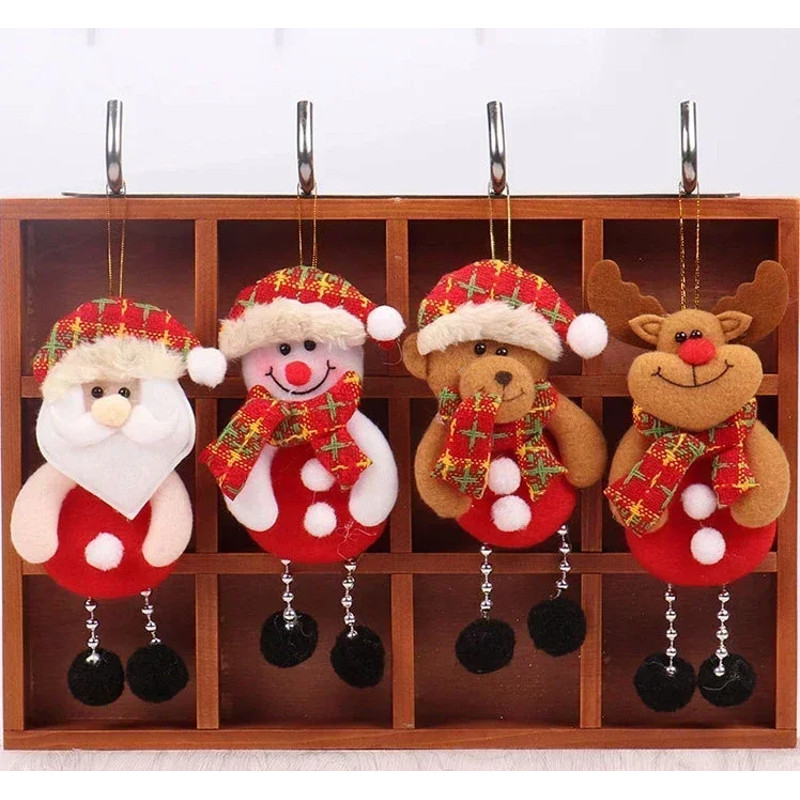 Christmas Tree Decorations, Plush Hanging Ornaments, Snowman Reindeer Bear, Kids Room Window Pendants, Holiday Party