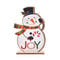Festive Wooden Snowman Ornament, JOY Christmas Decoration, Holiday Tabletop Decor, Winter Home Accent