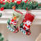 Linen Christmas Gift Stockings 3D Santa Claus Elk Knitted Hanging Decorative Stocking Candy Bag For 0