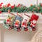 Linen Christmas Gift Stockings 3D Santa Claus Elk Knitted Hanging Decorative Stocking Candy Bag For 2