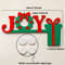 Christmas JOY Door Topper Decor Festive Hanging Ornament For Home Door Office Red And Green Wreath 5