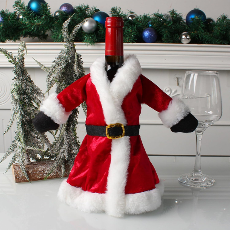Santa Bottle Cover Jacket Christmas Wine Bottle Sweater Cover Wine Gift Holder For Party Display Ho 1