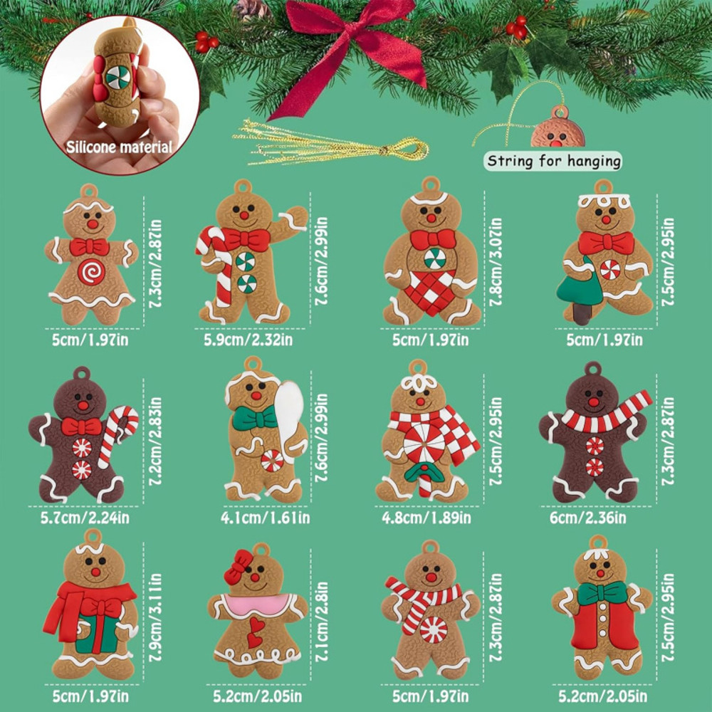 Assorted Gingerbread Figurines Ornaments Christmas Tree Hanging Decorations Gingerbread Man Ornamen 1