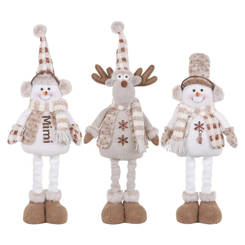 Knit Deer Santa Claus Christmas Decorations Factory Doll Expandable Figurine Window Scene Arrangeme 3