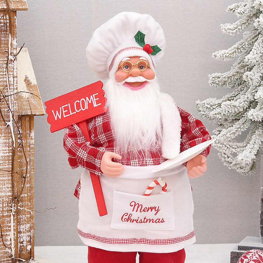 Merry Christmas Decorations For Home Christmas Standing Chef Santa Claus Xmas Ornaments Navidad Par 1