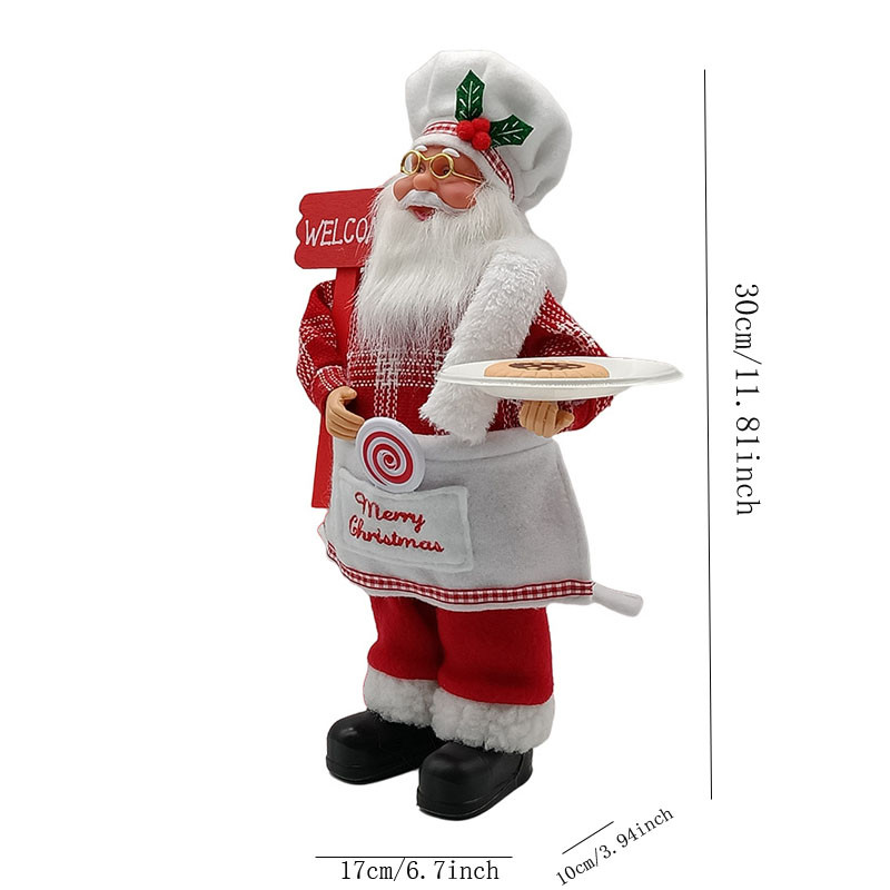 Merry Christmas Decorations For Home Christmas Standing Chef Santa Claus Xmas Ornaments Navidad Par 5