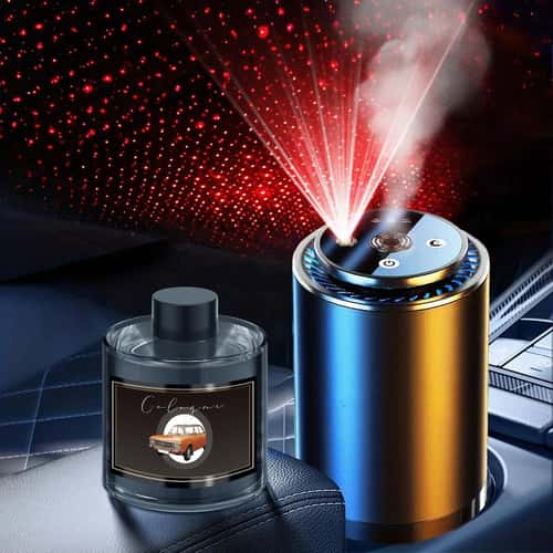Auto Scent Air Freshener, Smart Car Diffuser with Starry Light, Refill, Waterless