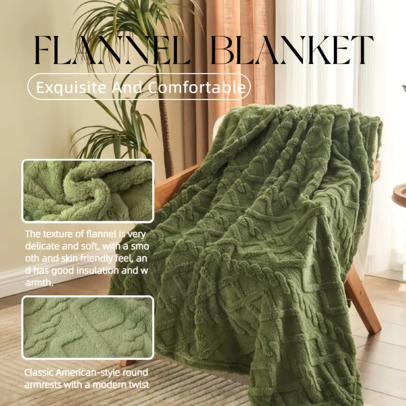 Luxurious 3D Plush Fleece Blanket Cozy Soft Throw Dense Weave For Ultimate Warmth 4