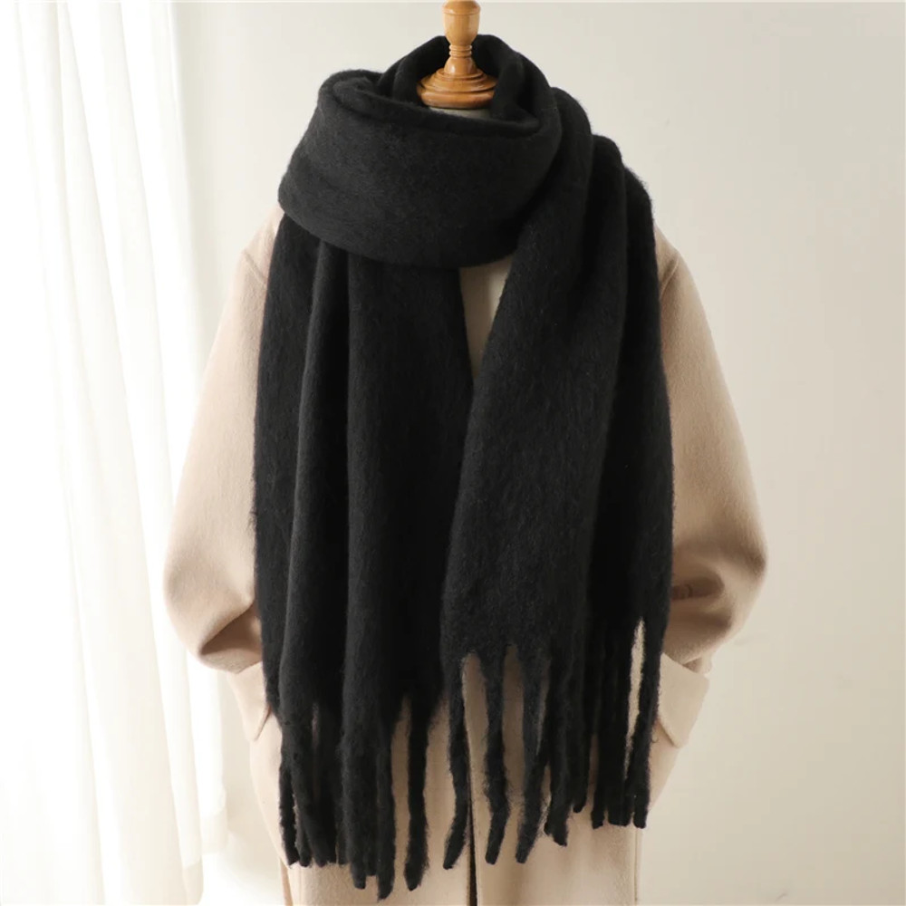 Cashmere Winter Scarf For Women Soft Thick Blanket Shawl With Tassels 8