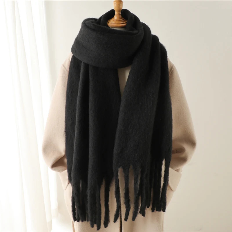 Cashmere Winter Scarf For Women Soft Thick Blanket Shawl With Tassels 8
