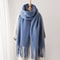 Cashmere Winter Scarf For Women Soft Thick Blanket Shawl With Tassels 10