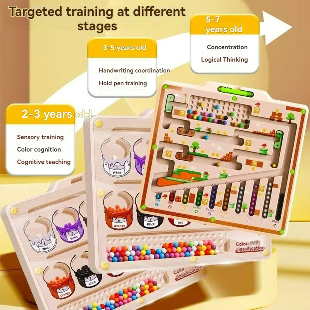 Baby Concentration Training, 3 Year Old Early Education Puzzle, Writing Logic Thinking, Children's Magnetic Maze Walking