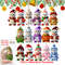 Wood Cartoon Xmas Tree Hanging Ornament Cute Christmas Snowman Pendants 2