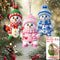 Wood Cartoon Xmas Tree Hanging Ornament Cute Christmas Snowman Pendants 4