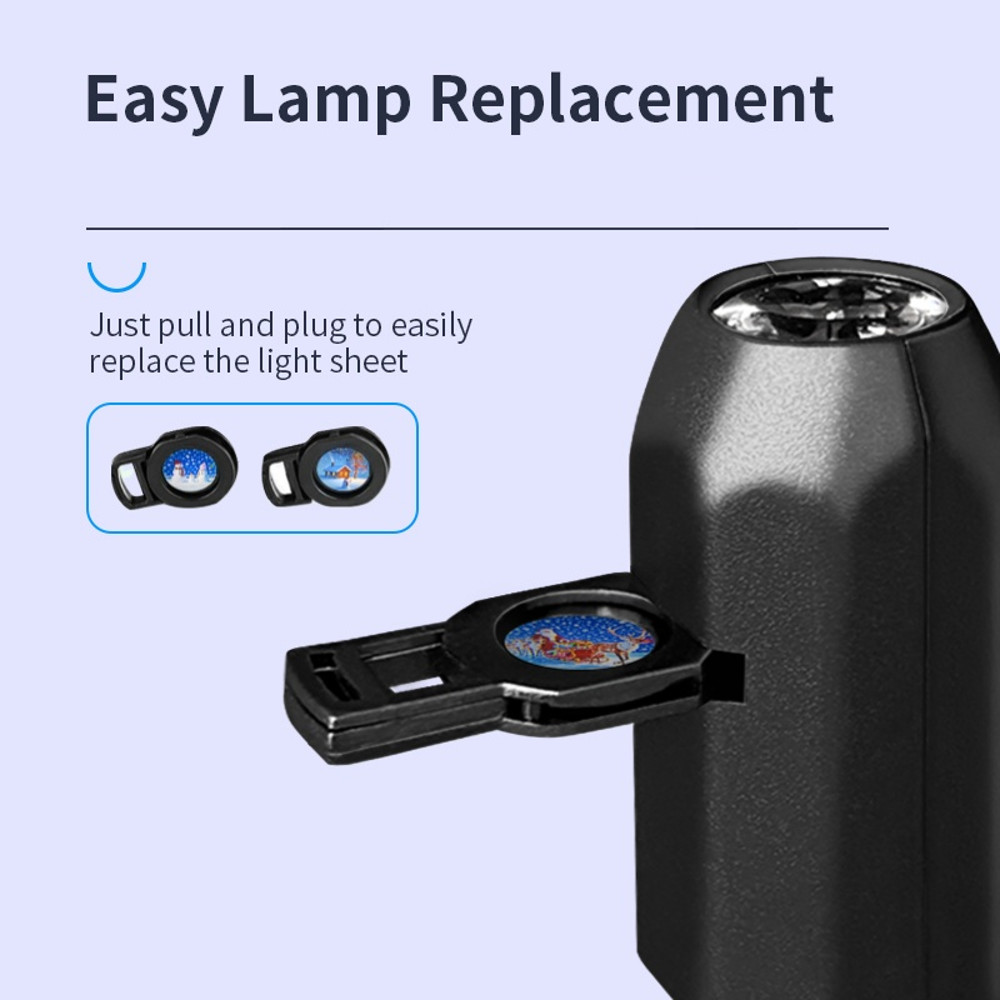 LED Projector Lamp for Room, USB Projector Light Christmas Elk, Santa Claus Night Light Switchable Pattern Decor