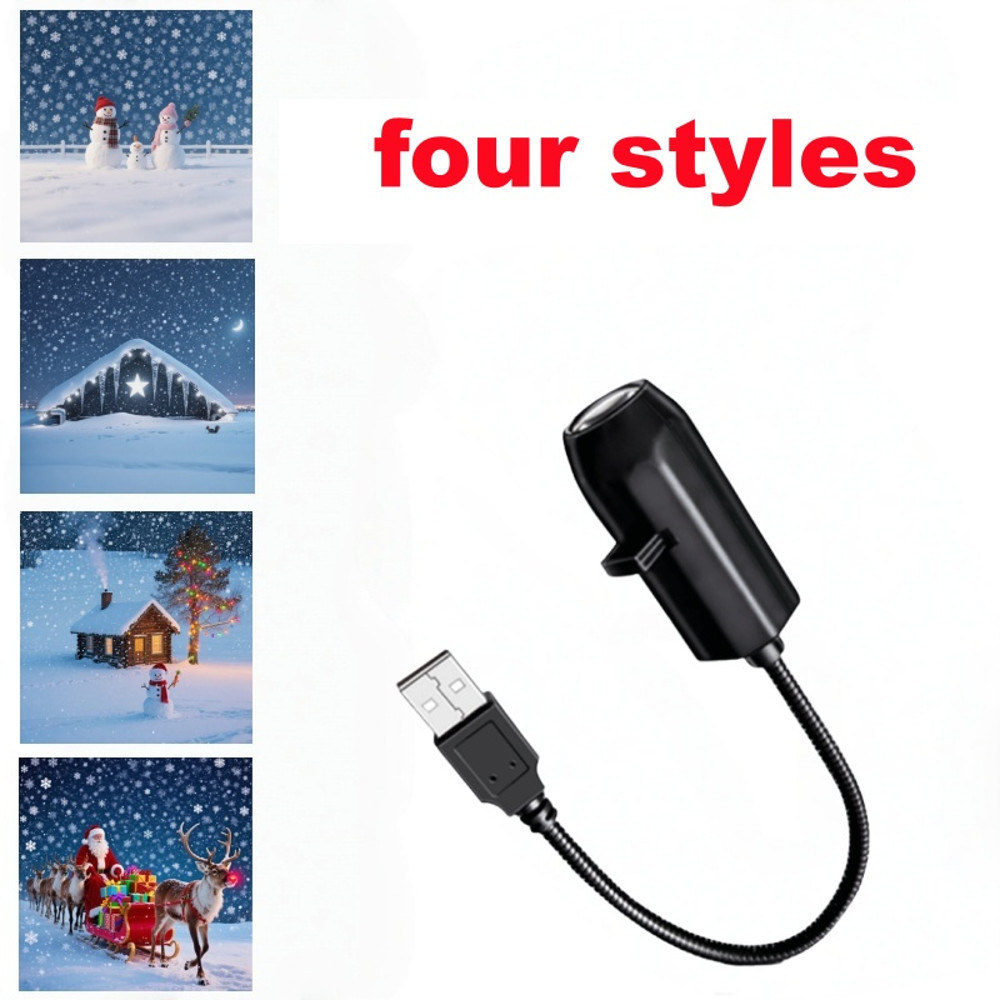 LED Projector Lamp for Room, USB Projector Light Christmas Elk, Santa Claus Night Light Switchable Pattern Decor