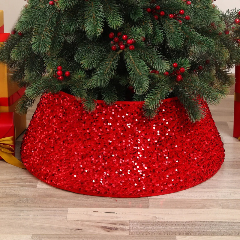 Decorative Holiday Home Decor, Artificial Christmas Tree Skirt, Pine Tree Ring Base Cover