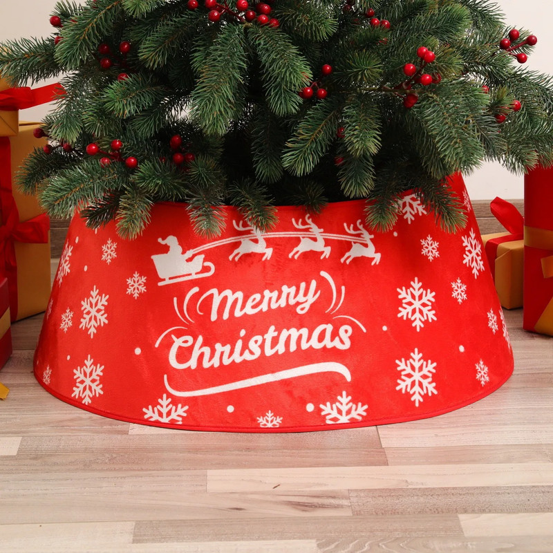 Decorative Holiday Home Decor, Artificial Christmas Tree Skirt, Pine Tree Ring Base Cover