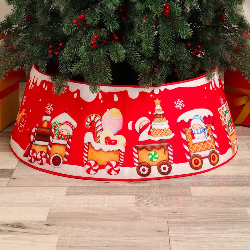 Decorative Holiday Home Decor, Artificial Christmas Tree Skirt, Pine Tree Ring Base Cover
