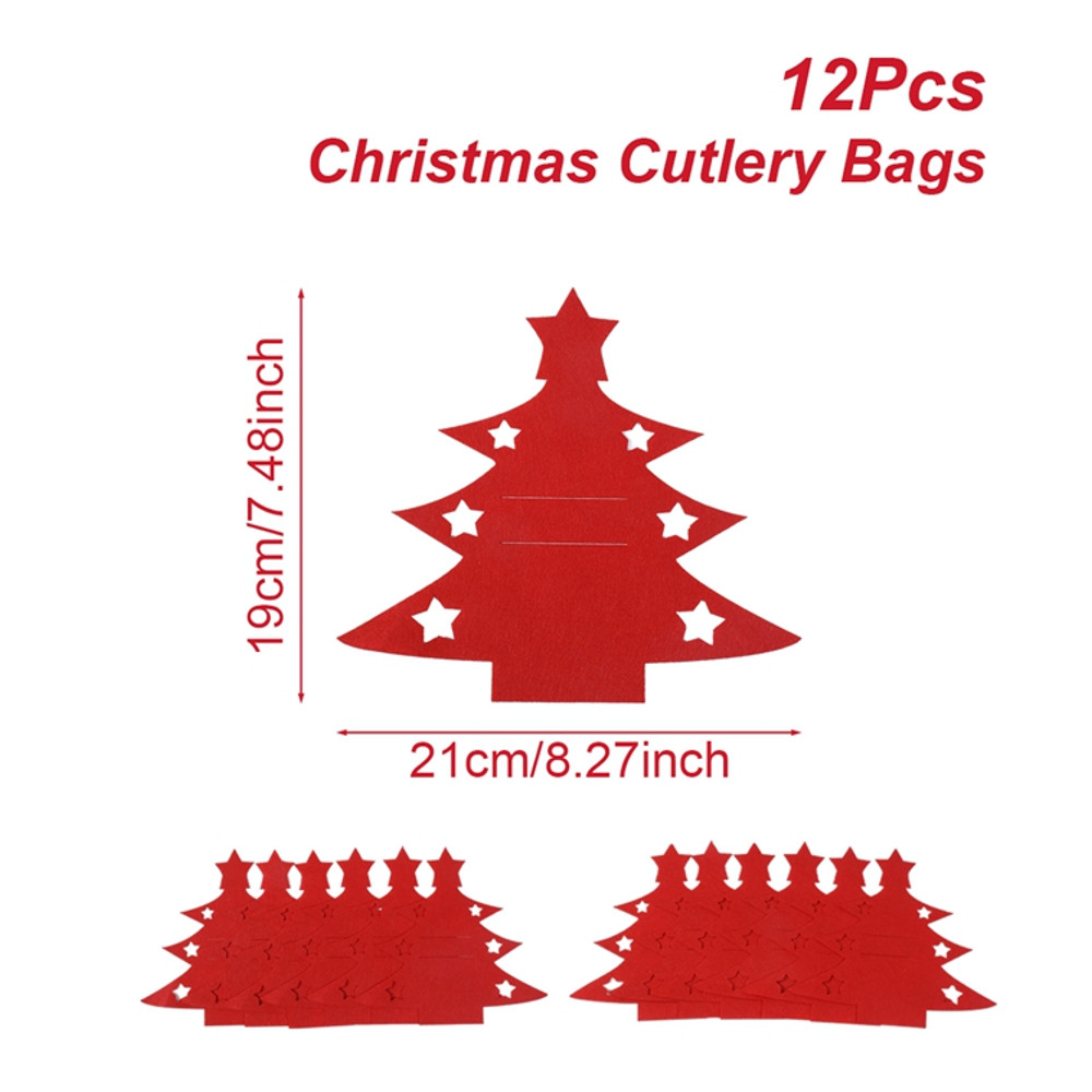 Snowflake Design Christmas Felt Cutlery Holders, Merry Christmas Decoration for Home