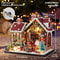 Miniature Dollhouse DIY Kit with Music Box, Christmas Night Warm House Desktop Decor Creative Gift
