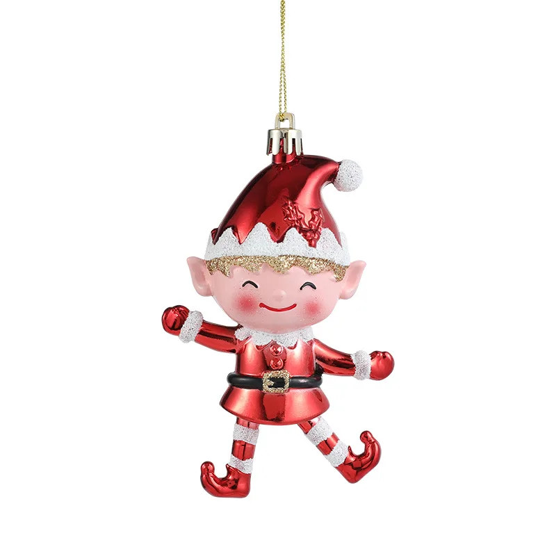 Christmas Tree Pendant, Red White Cartoon Christmas Pendant, DIY Vertical Pendant for Family Holiday Decoration