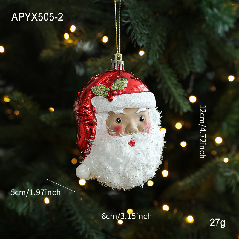 Christmas Tree Pendant, Red White Cartoon Christmas Pendant, DIY Vertical Pendant for Family Holiday Decoration