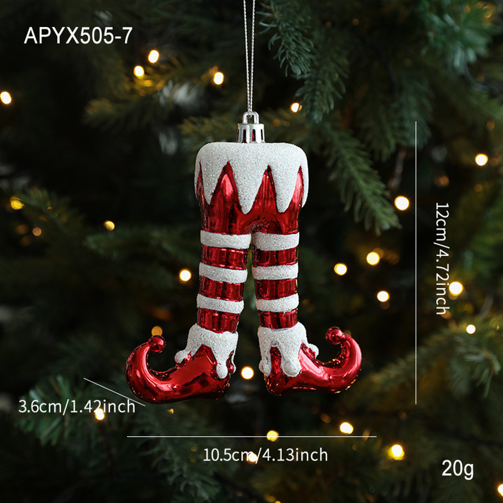 Christmas Tree Pendant, Red White Cartoon Christmas Pendant, DIY Vertical Pendant for Family Holiday Decoration